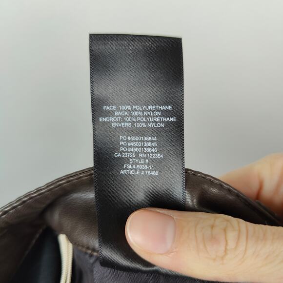 Aritzia Wilfred Rebel Pants Womens 2 Faux Leather Straight Leg Rich Mocha Brown - Picture 9 of 9